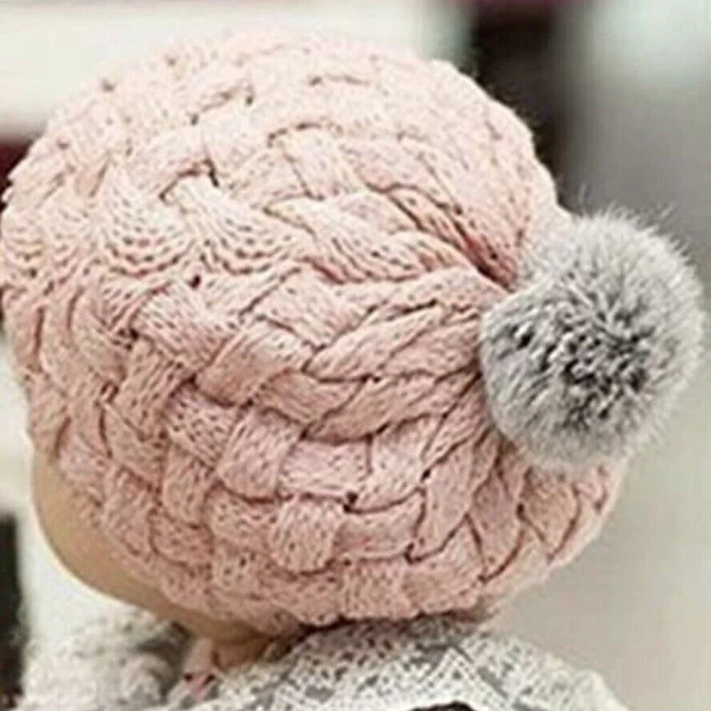 Girls Winter Hat Kids Toddler Baby Pink Knit Warm Beanie Bonnet Snow Gear Modern